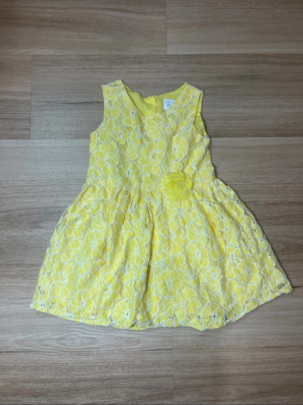 The Children's Place Yellow Floral Lace Dress Size 3T Spring Party Wedding